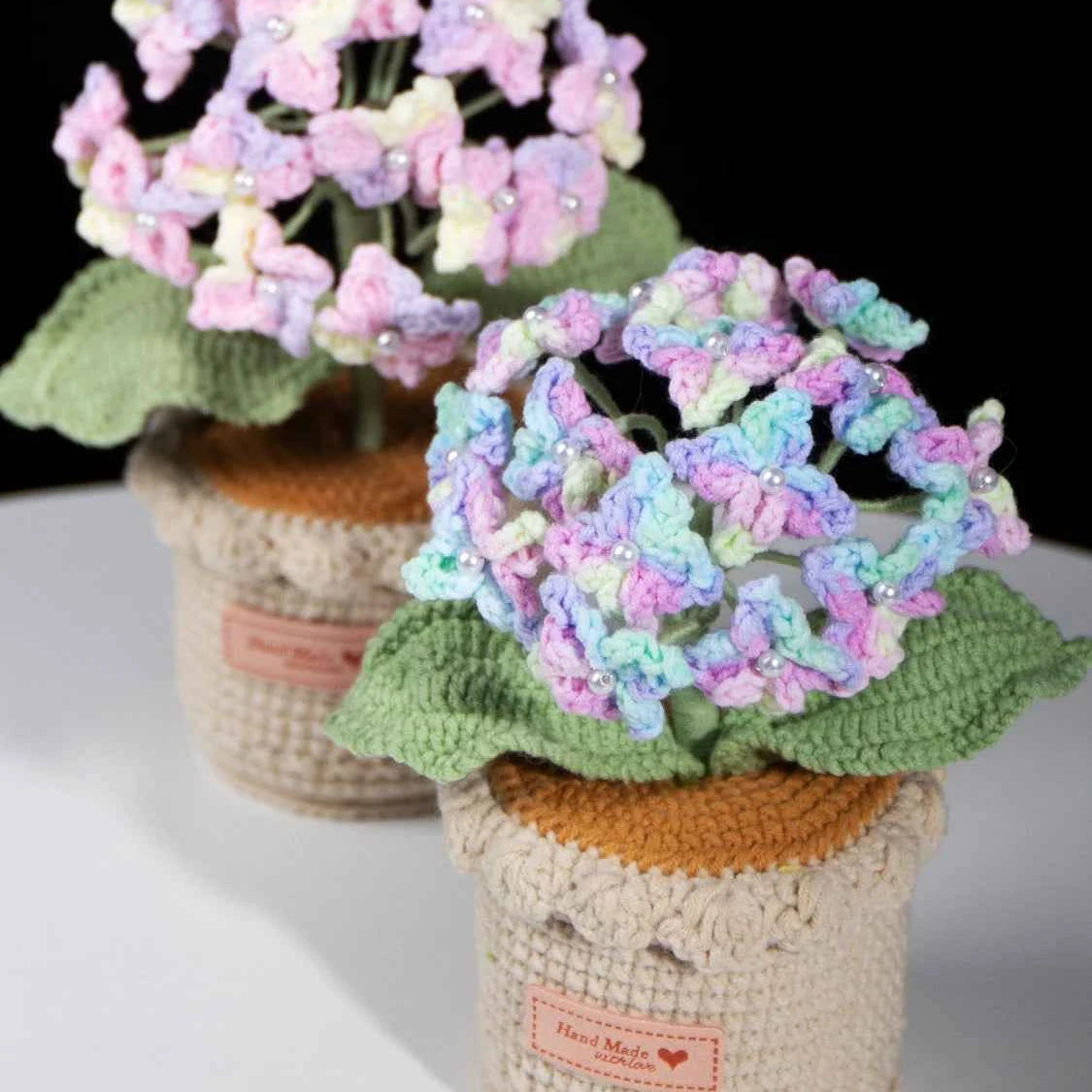 Handmade Crochet Hydrangea Potted Plant