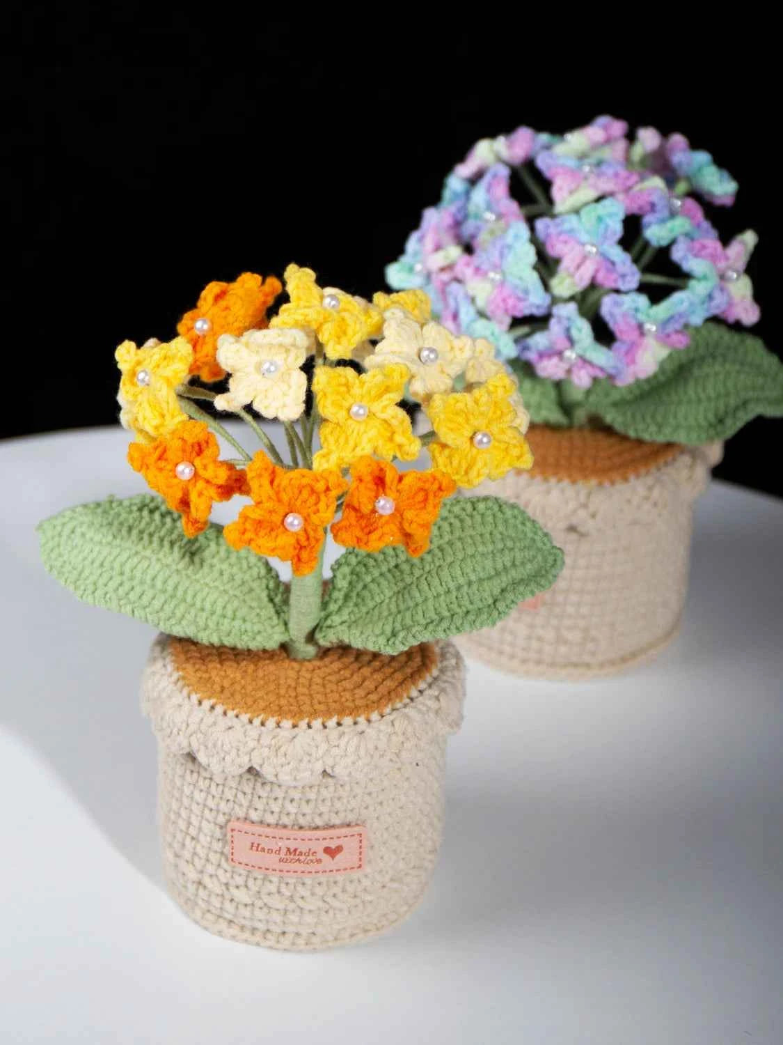 Handmade Crochet Hydrangea Potted Plant