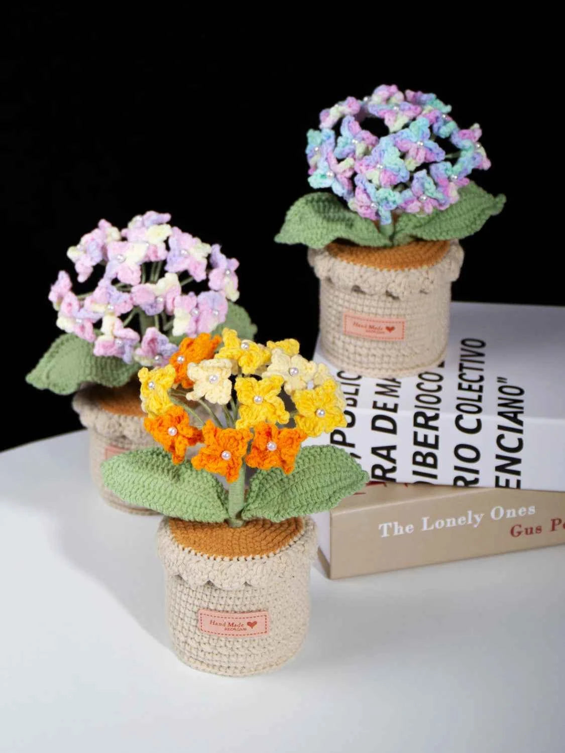 Handmade Crochet Hydrangea Potted Plant