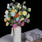 Handmade Crochet Knitted Single Stem Flower Barbie Rose