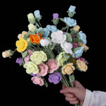 Handmade Crochet Knitted Single Stem Flower Barbie Rose