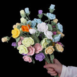 Handmade Crochet Knitted Single Stem Flower Barbie Rose