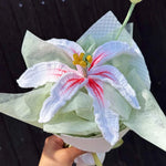 Handmade Crochet Lily Bouquet – Single Stem Yarn Lily Flower Gift