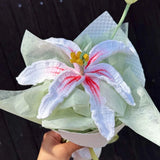 Handmade Crochet Lily Bouquet – Single Stem Yarn Lily Flower Gift