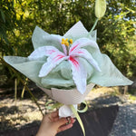 Handmade Crochet Lily Bouquet – Single Stem Yarn Lily Flower Gift