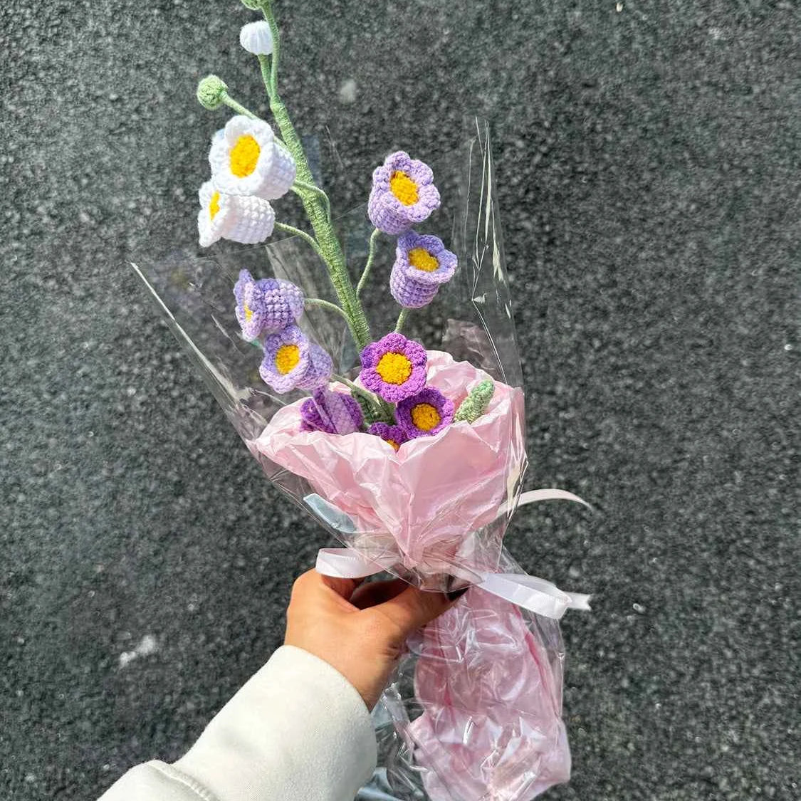 Handmade Crochet Lily of the Valley Bouquet, Mini Knitted Flower Gift, Everlasting Floral Decor, Desk Decor, Wedding Favor, Gift for Her