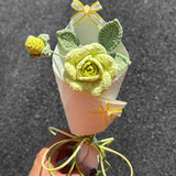 Handmade Crochet Rose Bouquet – Single Yarn Rose Flower