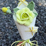Handmade Crochet Rose Bouquet – Single Yarn Rose Flower