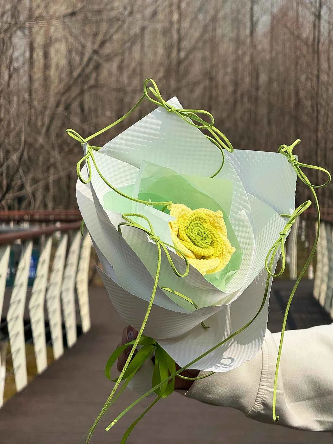 Handmade Crochet Small Thai Rose Bouquet