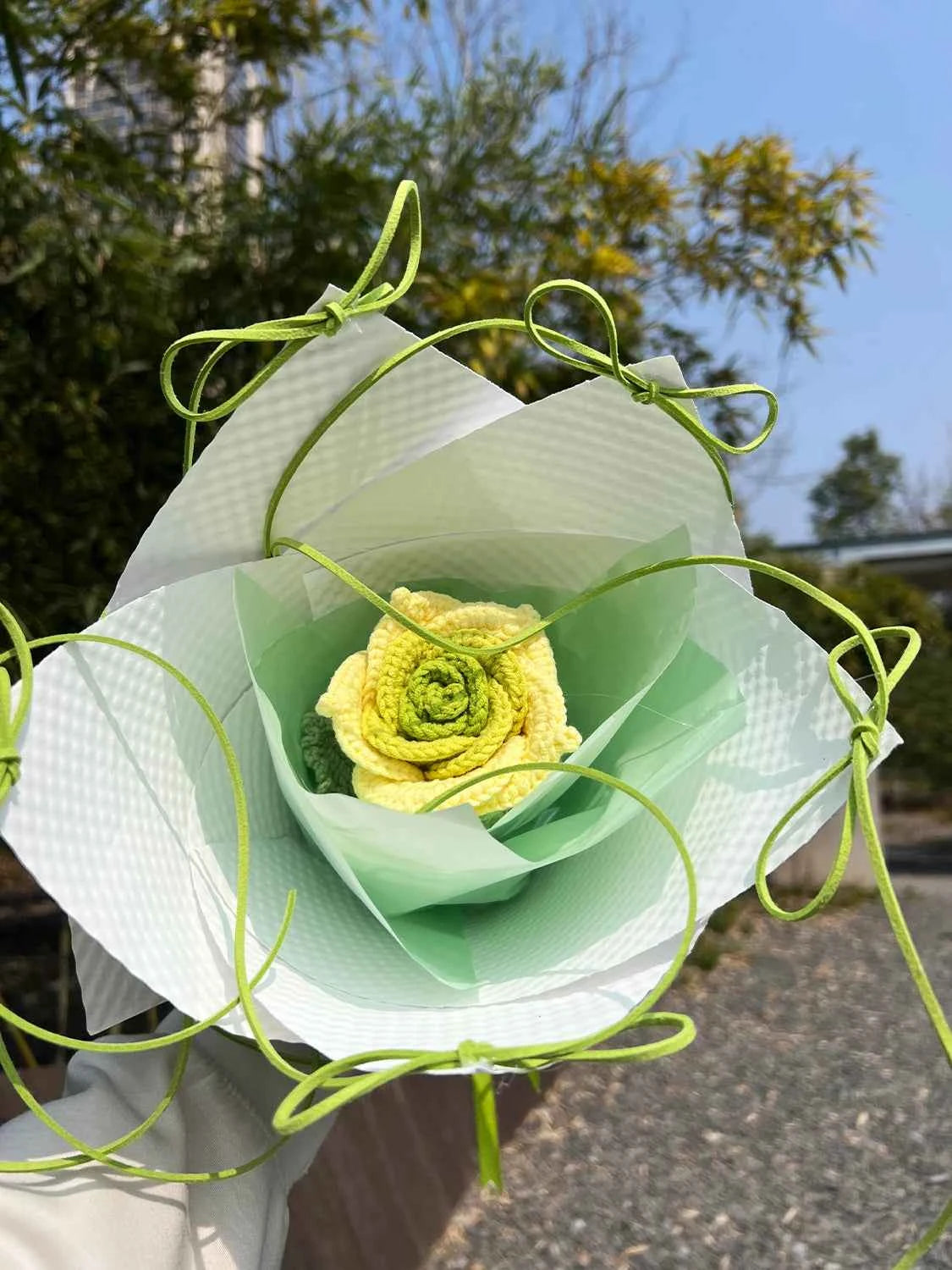 Handmade Crochet Small Thai Rose Bouquet
