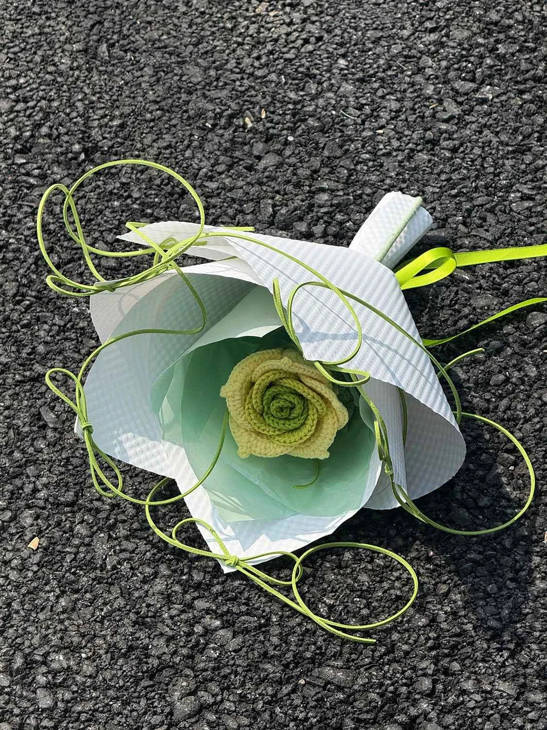 Handmade Crochet Small Thai Rose Bouquet