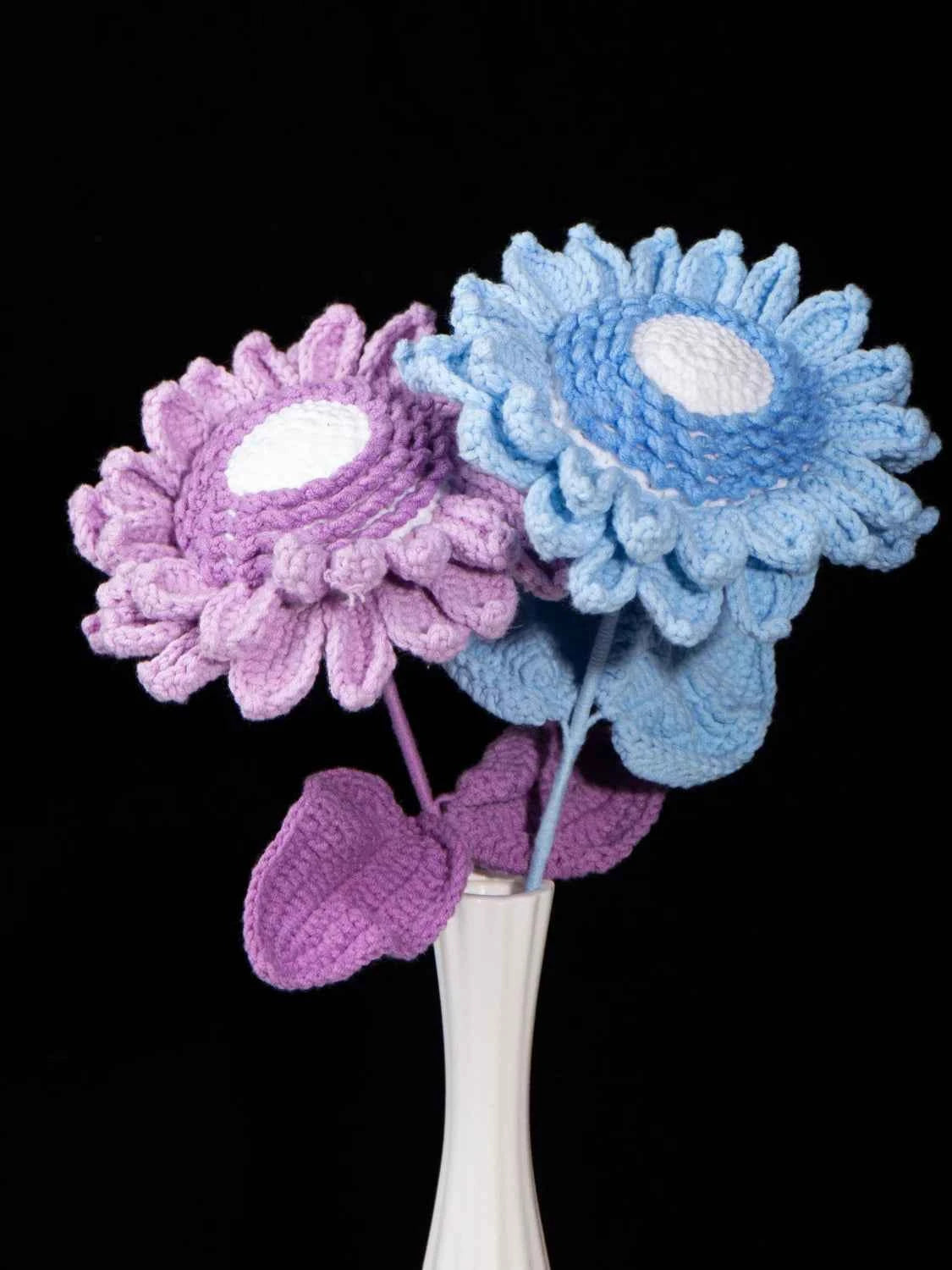 Handmade Crochet Sunflower Yarn Knitted Forever Flower for Home Decor, Graduation, Birthday