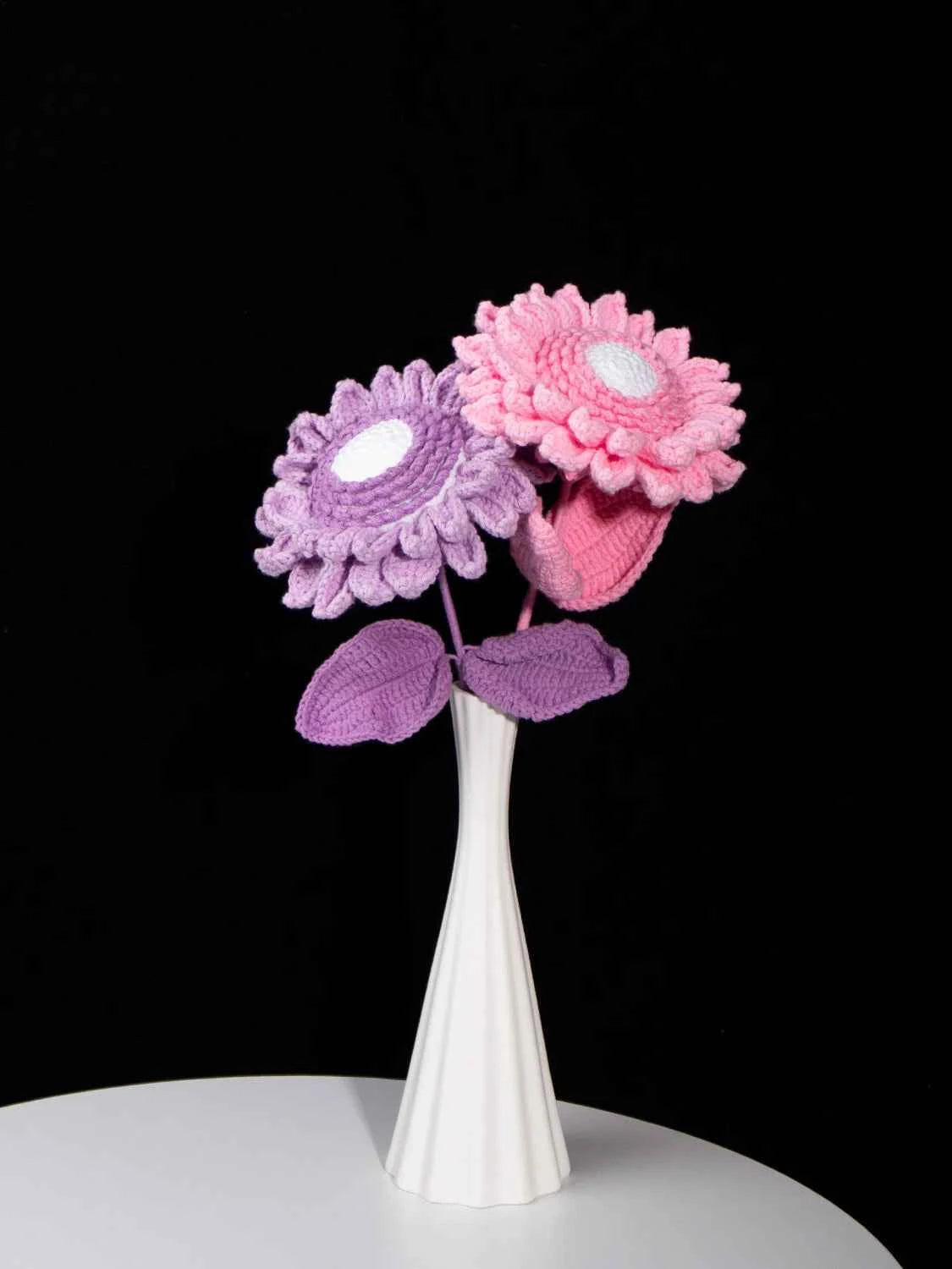 Handmade Crochet Sunflower Yarn Knitted Forever Flower for Home Decor, Graduation, Birthday