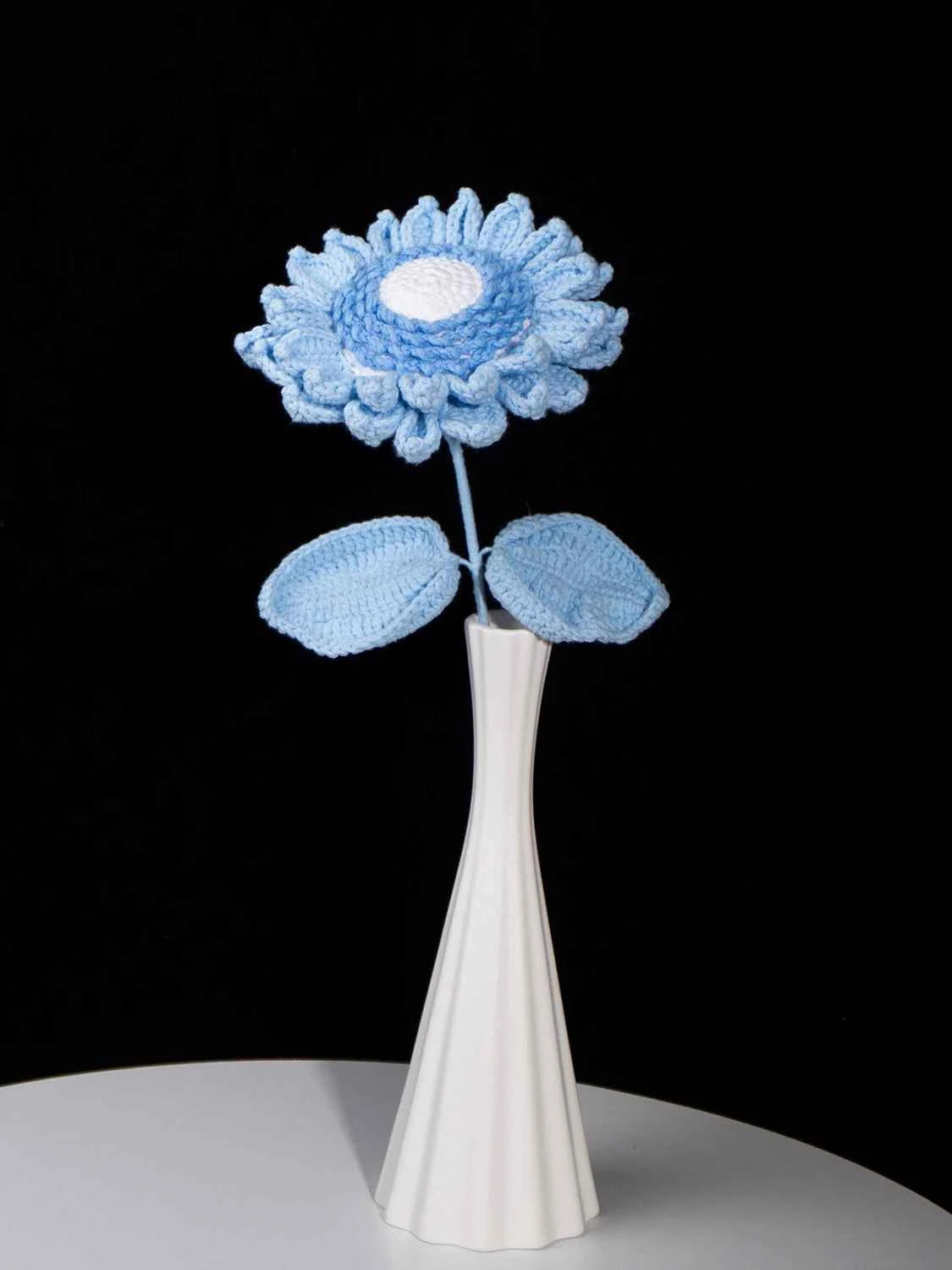 Handmade Crochet Sunflower Yarn Knitted Forever Flower for Home Decor, Graduation, Birthday