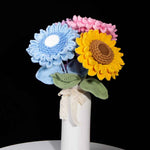 Handmade Crochet Sunflower Yarn Knitted Forever Flower for Home Decor, Graduation, Birthday