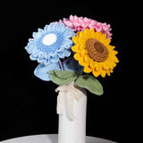 Handmade Crochet Sunflower Yarn Knitted Forever Flower for Home Decor, Graduation, Birthday