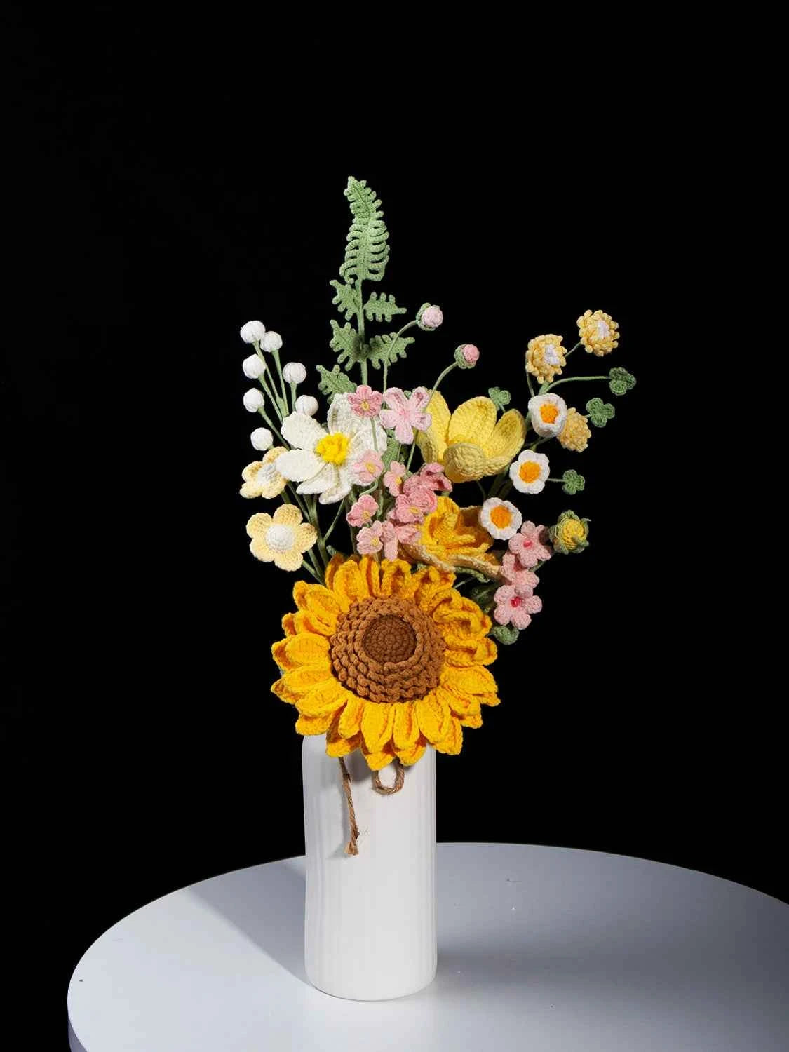 Handmade Crochet Sunflower Bouquet(12 pieces)