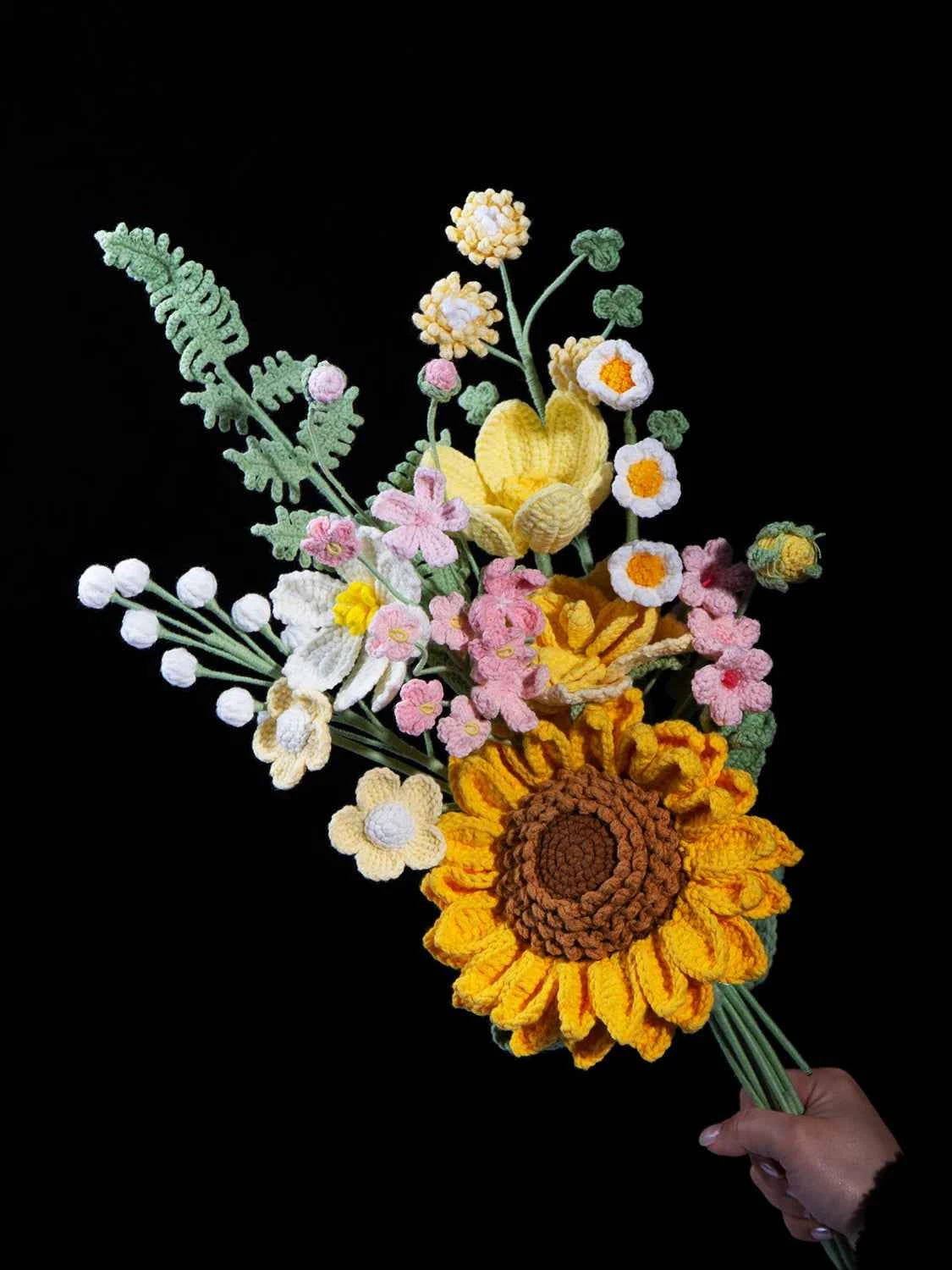 Handmade Crochet Sunflower Bouquet(12 pieces)