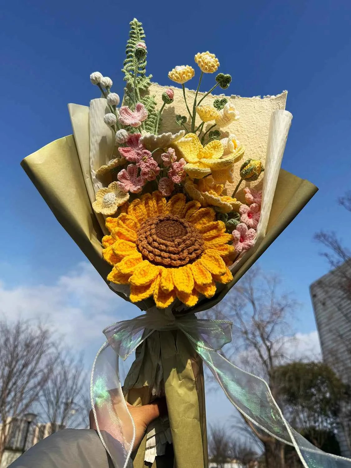 Handmade Crochet Sunflower Bouquet(12 pieces)
