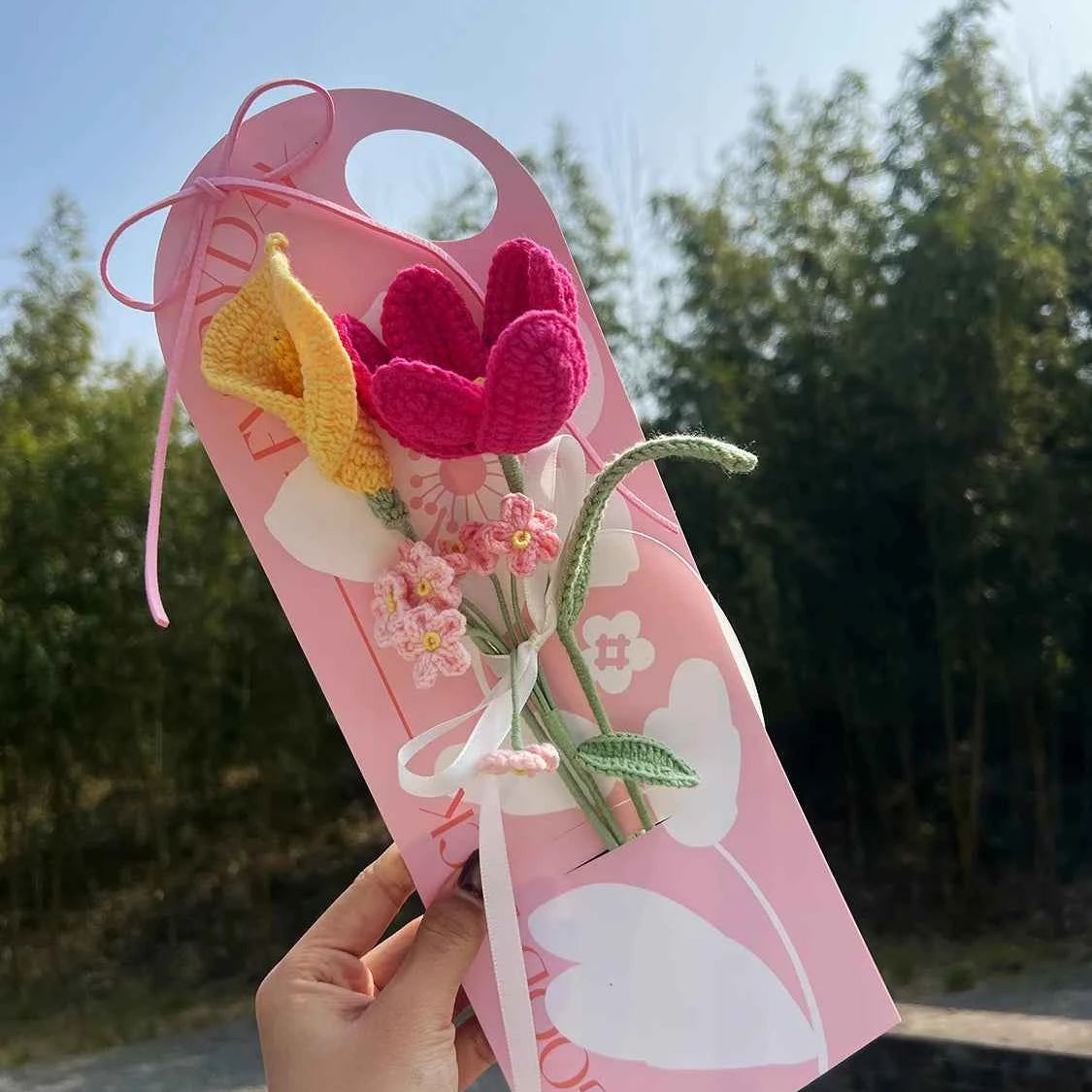 Handmade Crochet Tulip Mini Bouquet