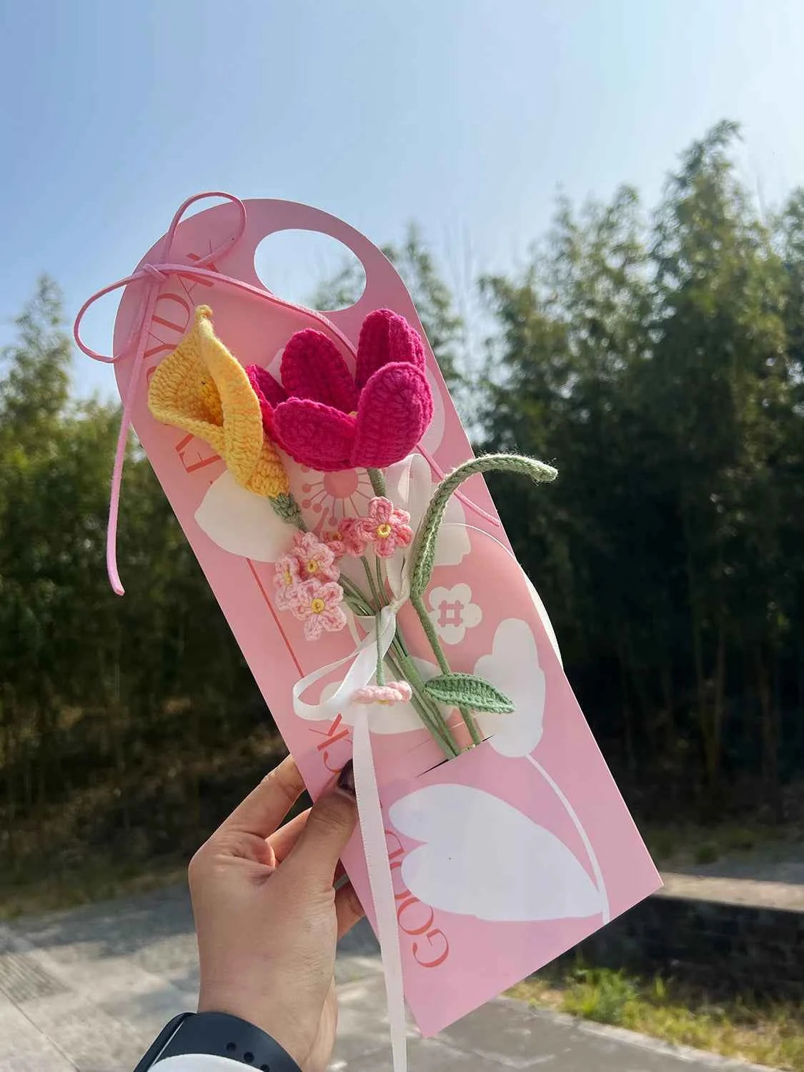 Handmade Crochet Tulip Mini Bouquet