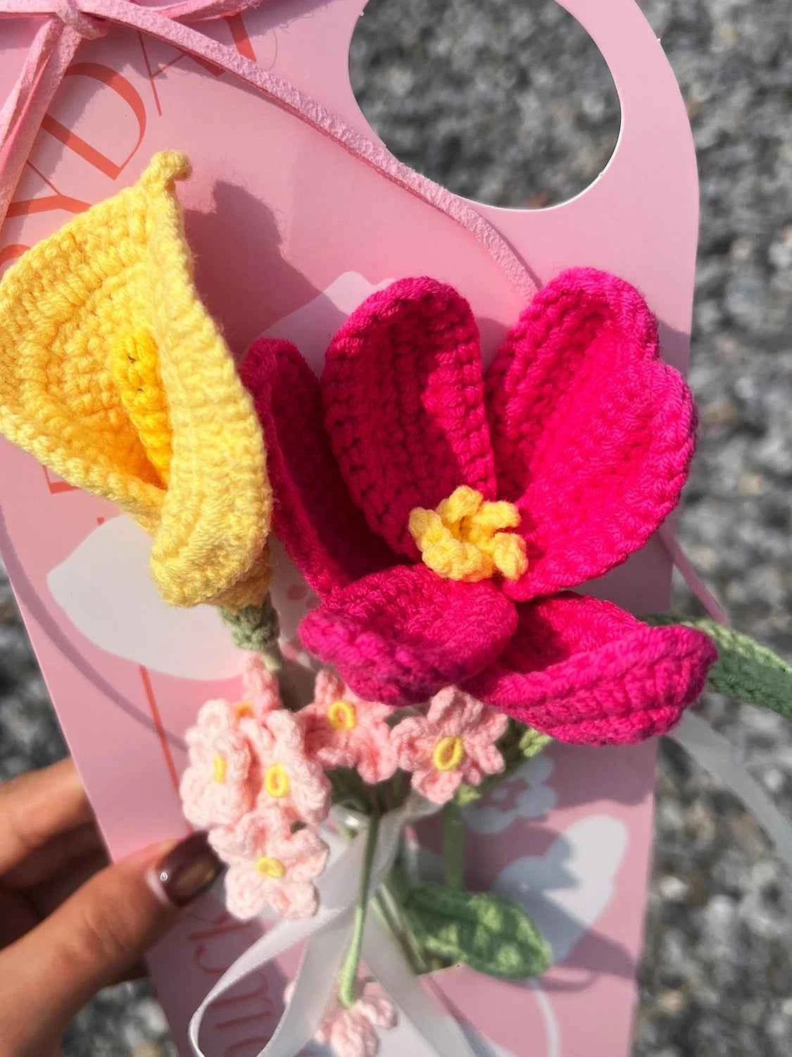 Handmade Crochet Tulip Mini Bouquet