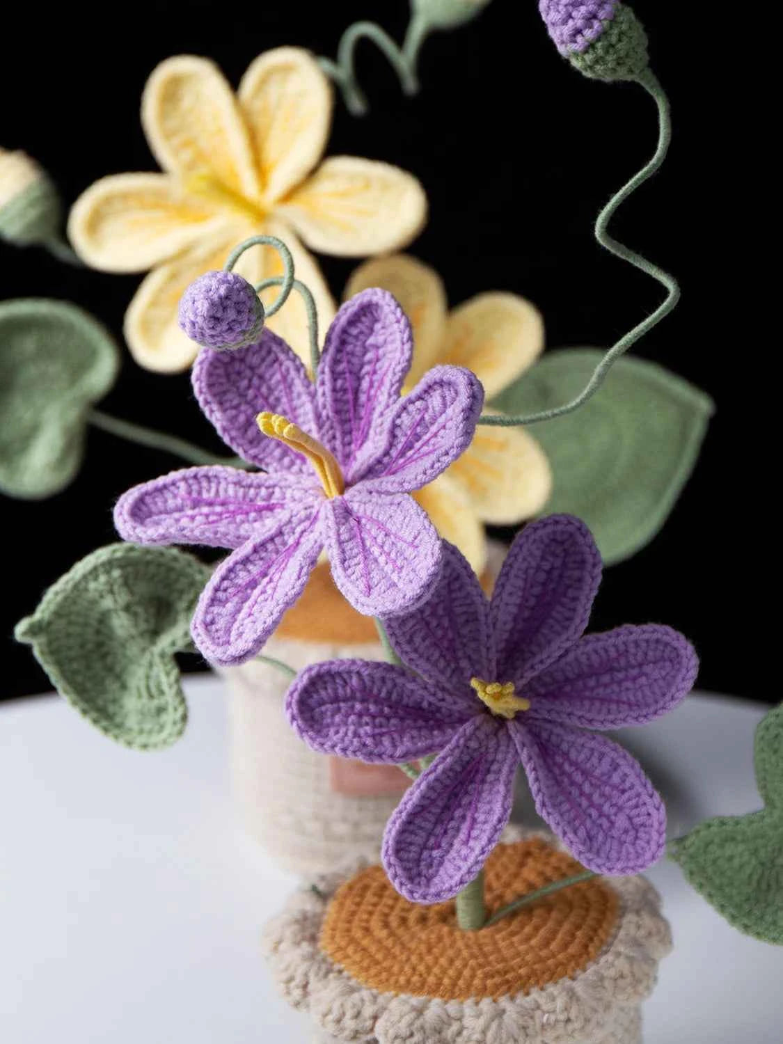 Handmade Crochet Tung Oil Flower Potted Plant