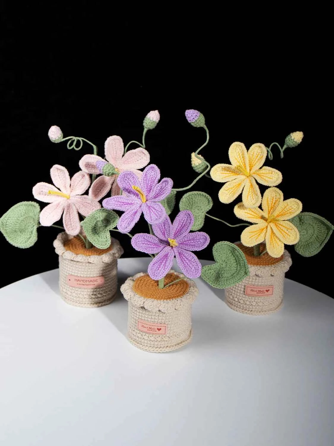 Handmade Crochet Tung Oil Flower Potted Plant