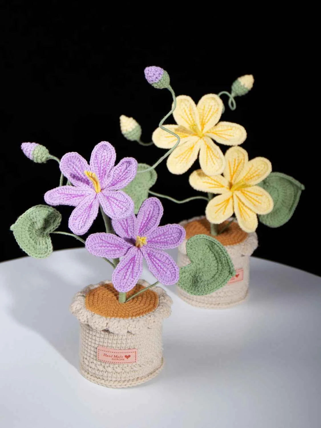 Handmade Crochet Tung Oil Flower Potted Plant