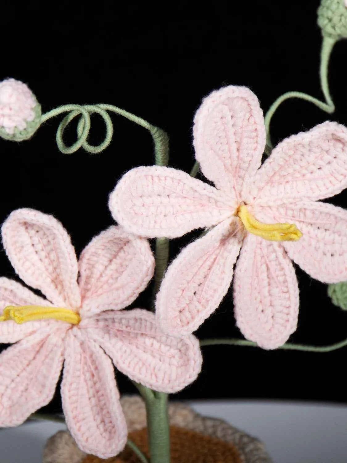 Handmade Crochet Tung Oil Flower Potted Plant