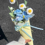 Handmade Crochet Mini Bouquet , Knitted Flower Gift, Everlasting Floral Decor, Desk Decor, Wedding Favor, Gift for Her