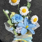 Handmade Crochet Mini Bouquet , Knitted Flower Gift, Everlasting Floral Decor, Desk Decor, Wedding Favor, Gift for Her