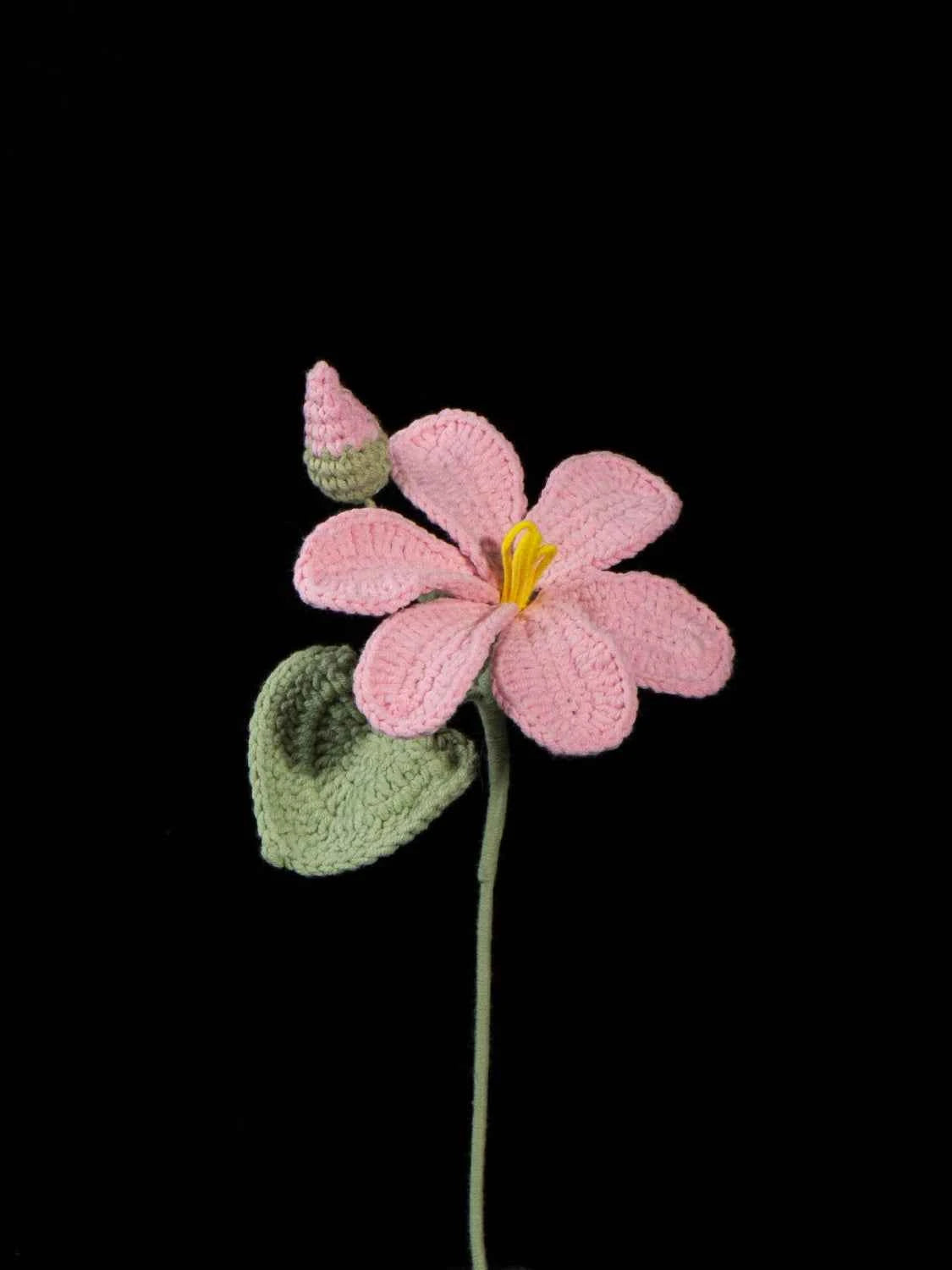 Handmade Crochet Tung Tree Flower Stems | Forever Blossom for First Love & Friendship