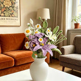 Handmade Purple Lily Crochet Bouquet - Knitted Flower Gift for Her