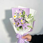 Handmade Purple Lily Crochet Bouquet - Knitted Flower Gift for Her