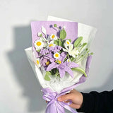 Handmade Purple Lily Crochet Bouquet - Knitted Flower Gift for Her
