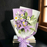 Handmade Purple Lily Crochet Bouquet - Knitted Flower Gift for Her