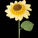 Handmade Single Layer Crochet Sunflower, Knitted Sunflower Stem, Forever Flower Gift for Home Decor, Graduation, Birthday