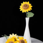 Handmade Single Layer Crochet Sunflower, Knitted Sunflower Stem, Forever Flower Gift for Home Decor, Graduation, Birthday