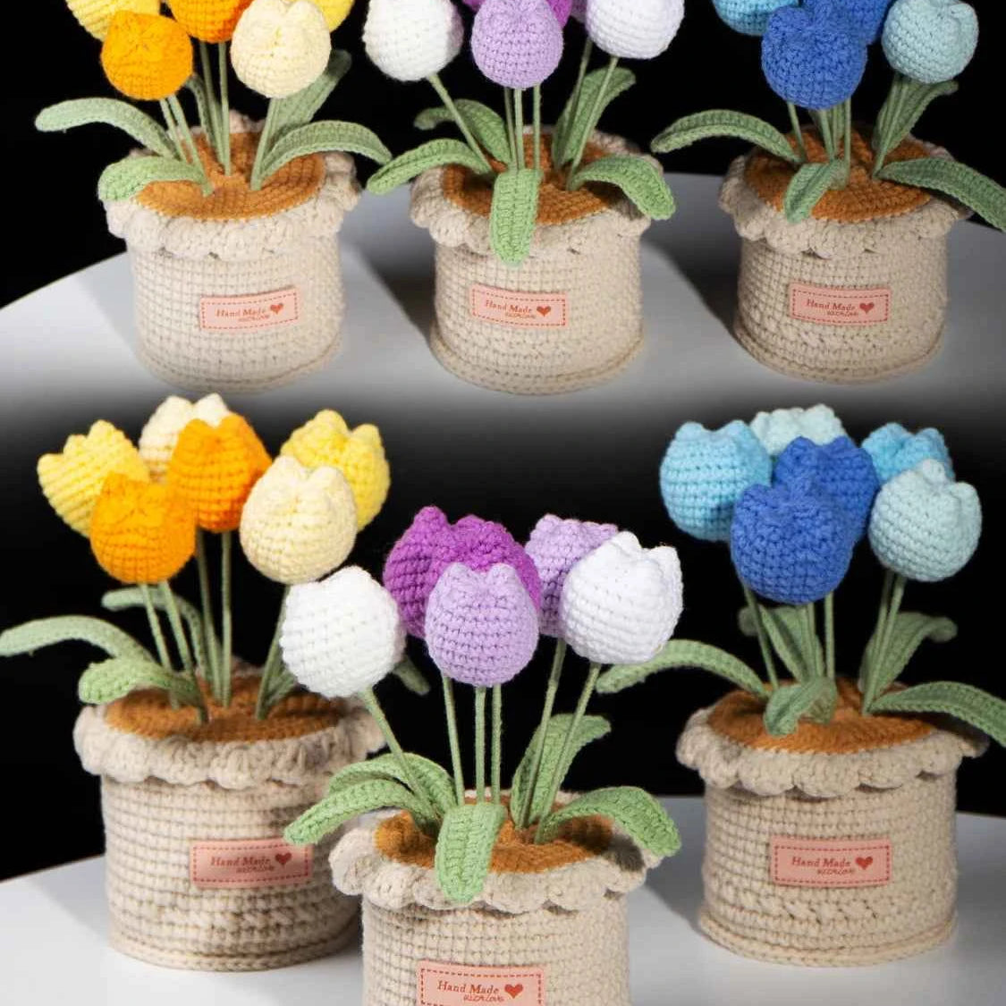 Handmade Crochet Tulip Potted Plant | Forever Flower Gift for Her