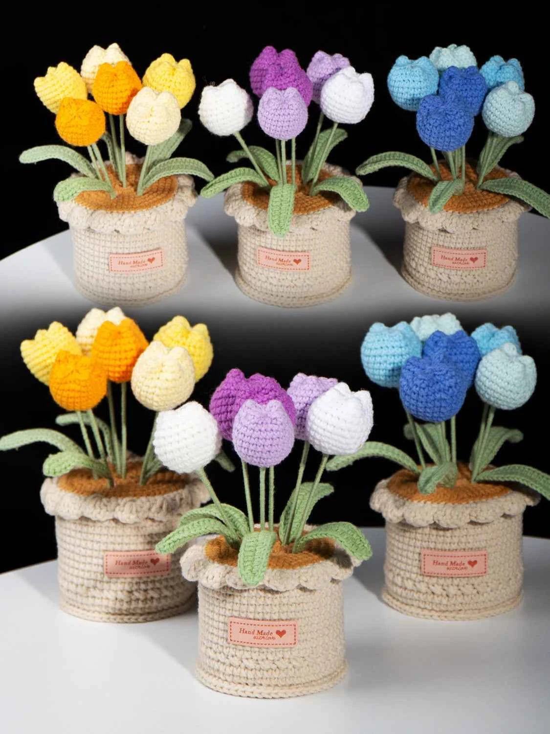 Handmade Crochet Tulip Potted Plant | Forever Flower Gift for Her