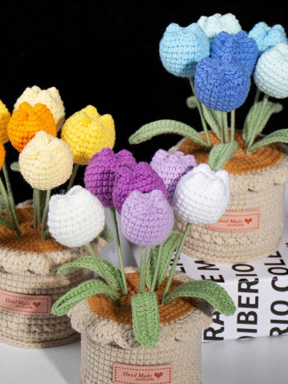 Handmade Crochet Tulip Potted Plant | Forever Flower Gift for Her
