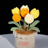 Handmade Crochet Tulip Potted Plant | Forever Flower Gift for Her