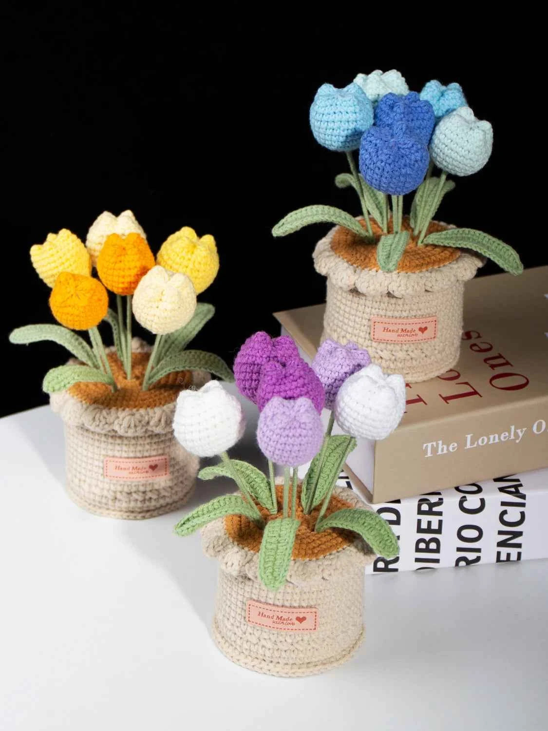 Handmade Crochet Tulip Potted Plant | Forever Flower Gift for Her