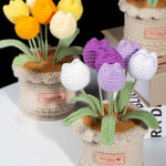 Handmade Crochet Tulip Potted Plant | Forever Flower Gift for Her