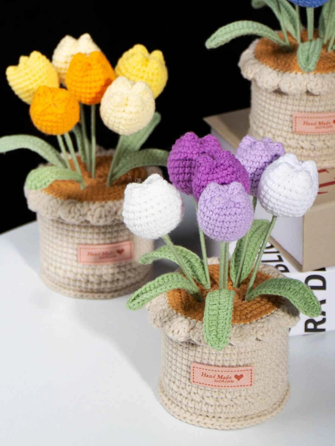 Handmade Crochet Tulip Potted Plant | Forever Flower Gift for Her