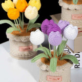 Handmade Crochet Tulip Potted Plant | Forever Flower Gift for Her