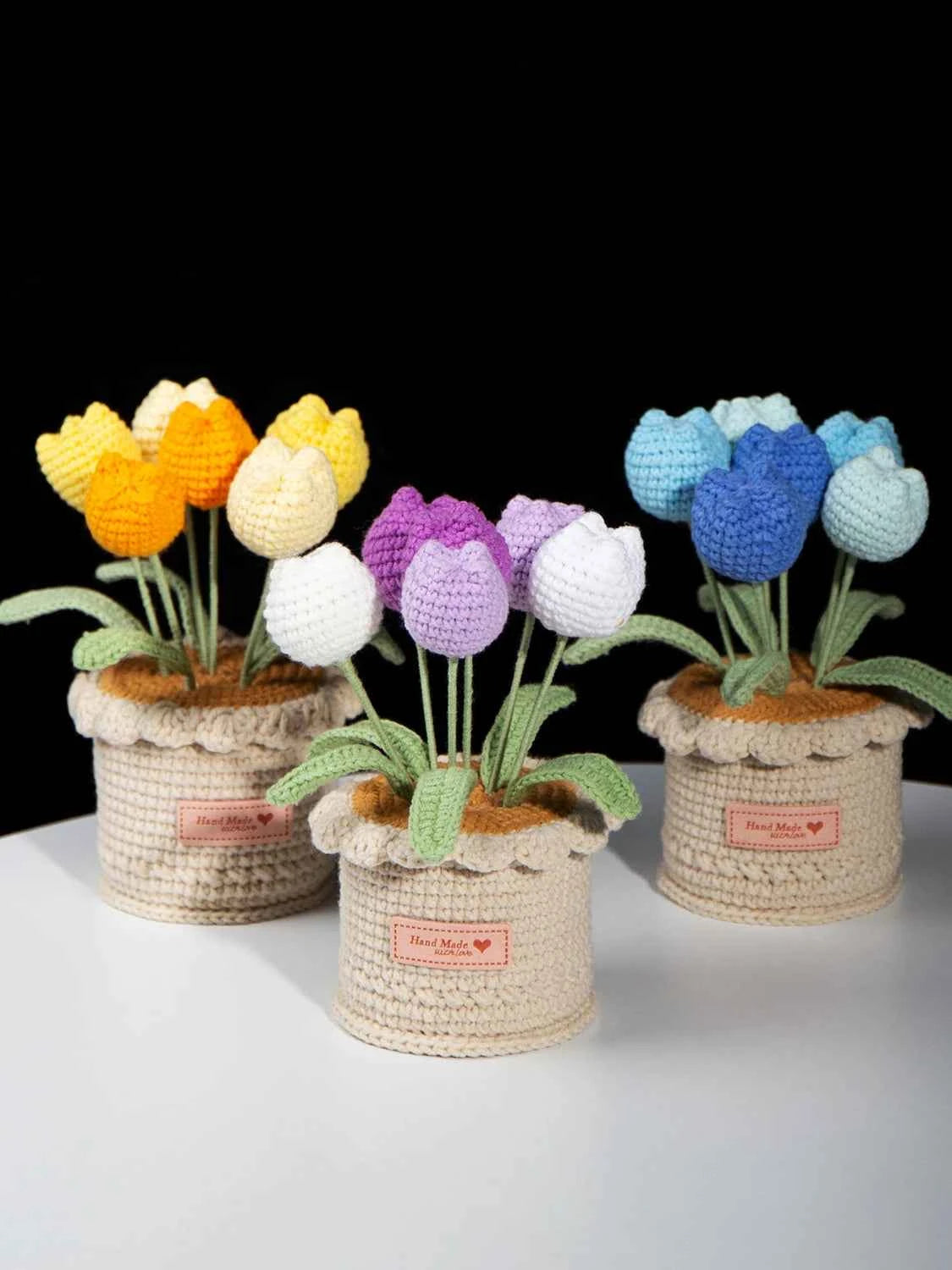 Handmade Crochet Tulip Potted Plant | Forever Flower Gift for Her