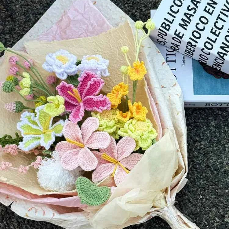 Handmade Crochet Flower Bouquet Gift for Mother's Day, Valentine's & Home Decor