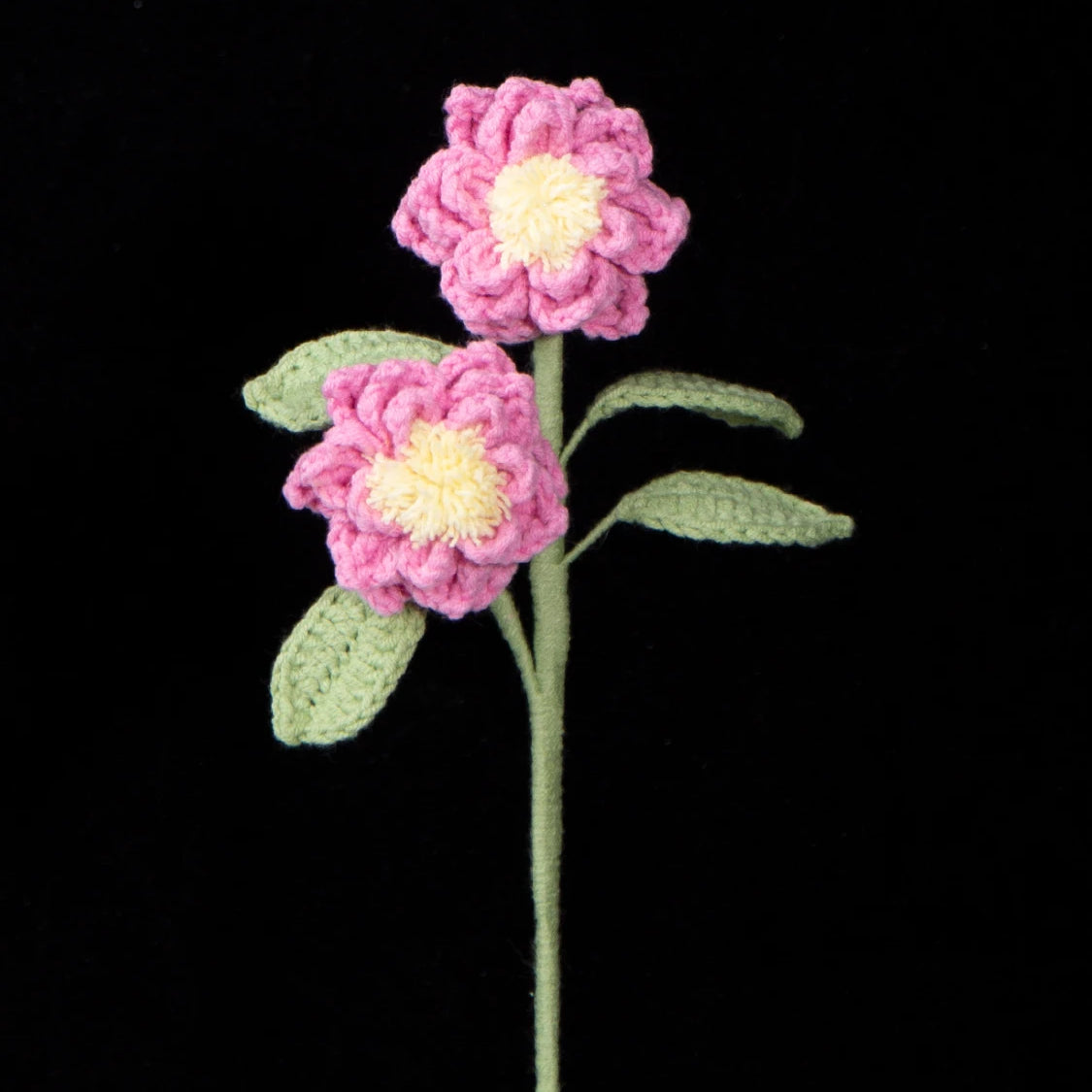 Handcrafted Knitted Gardenia | Artificial Floral Accent Stem